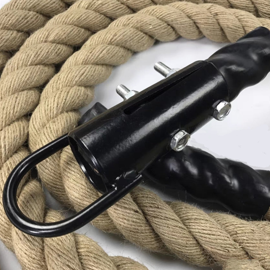 Climbing Rope with Ceiling Hook Attachment for CrossFit Obstacle Course Training Exercise