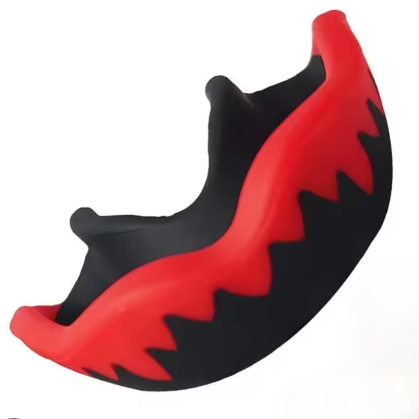 Mouthguard for KIDS - Extra Thick Contoured Design for High Impact Sports - Fang Design - 5 Colors Available - Boil and Bite Guard - Maximum Protection