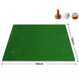 AMB Sports Golf Mat 100cm x 100cm Practice Hitting Mat with Rubber Tee Holder