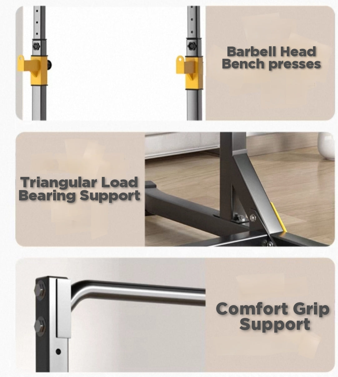 3-in-1 Power Gym Rack with Pull-up , Squat and Bench Press Combinations