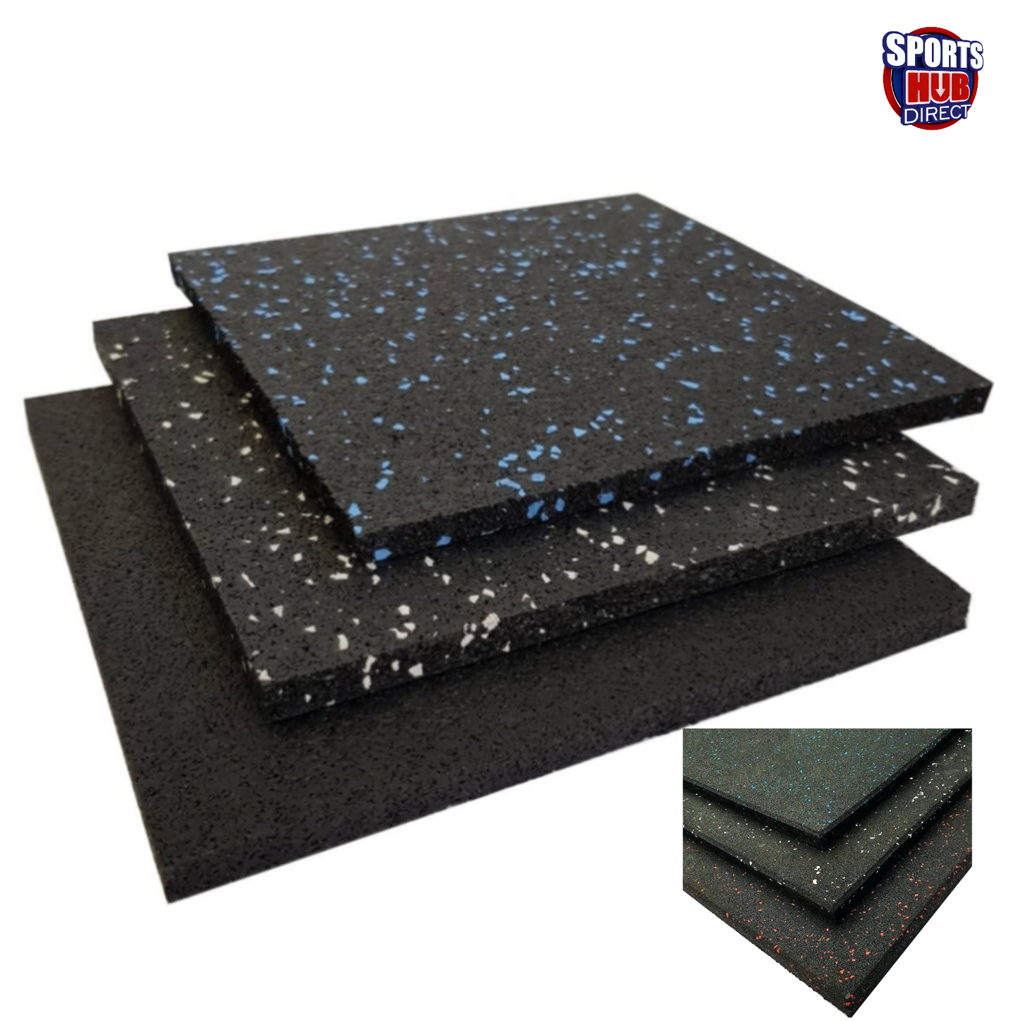 Pro Rubber Home Gym Mats Heavy Duty EDPM Tiles 50cm X 50cm with 15mm 20mm 25mm Thickness