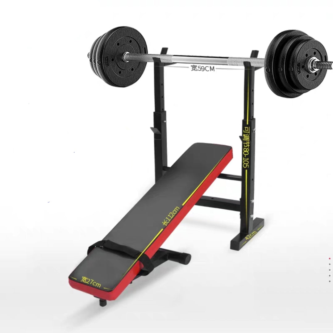 AMB Sports Fitness Bench Adjustable Foldable Weight Decline Dip Bar Exercise Workout for Home Gym