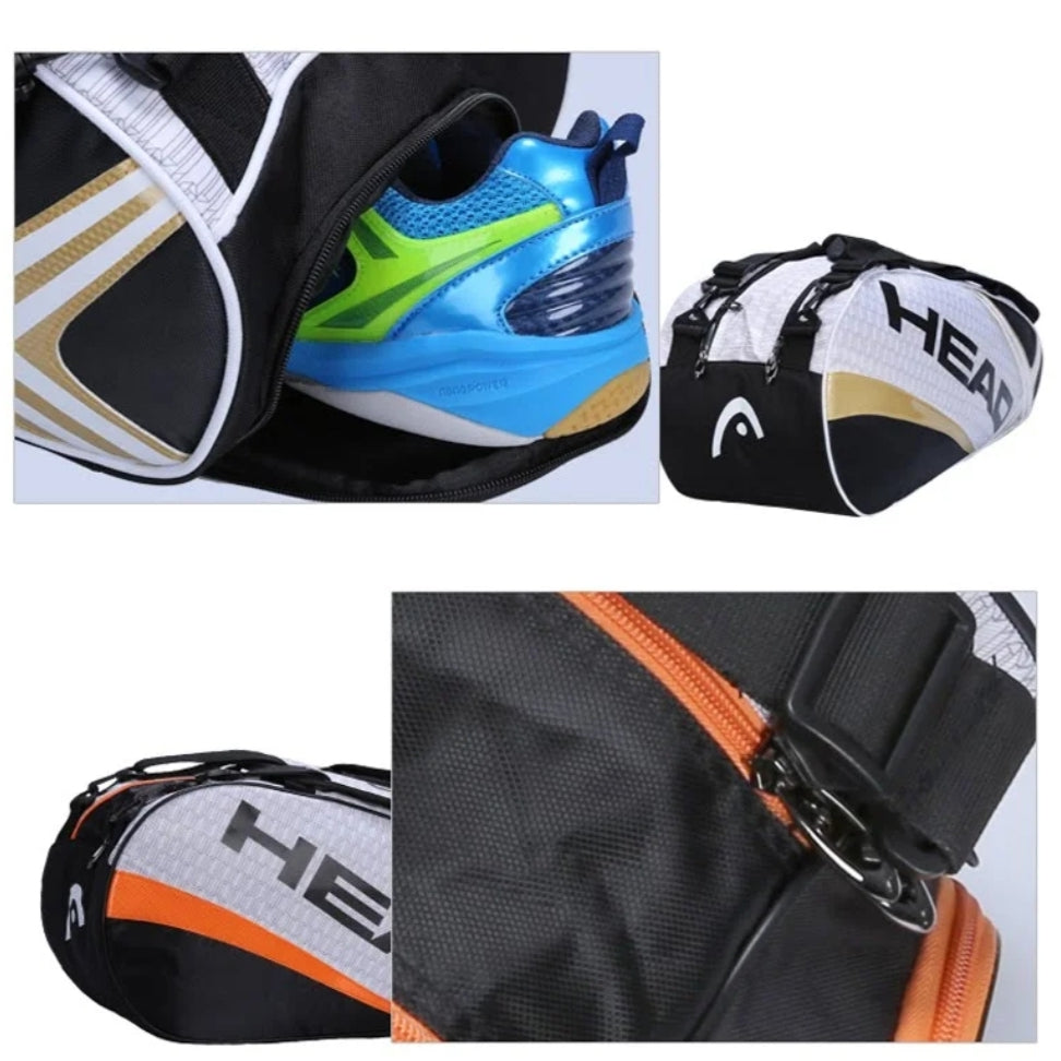 Head Tennis Bag Sport Bag Large Capacity 3-5 Tennis Racquets Bag Tennis Backpack
