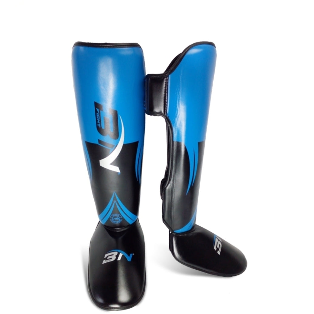 A Pair Pro Shin Instep Guards MMA Boxing Leg Support Foot Protector Pad Muay Thai Sparring Gear