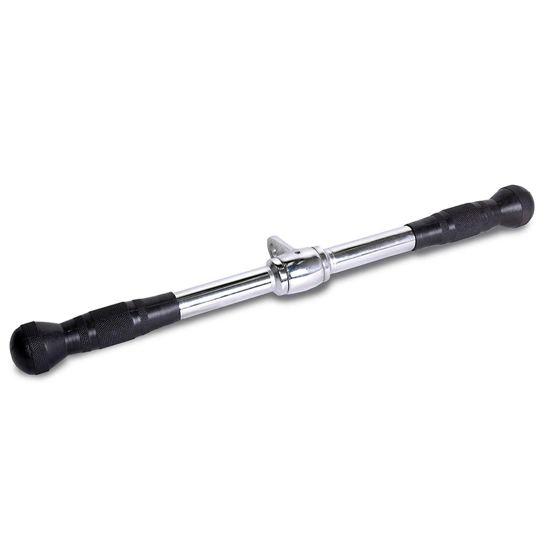 Deluxe Tricep Straight Bar Cable Attachment with Rubber Handgrips 45cm Length