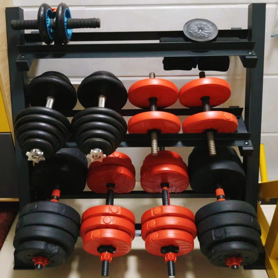3 Tier Steel Home Workout Gym Dumbbell Weight Rack Storage Stand