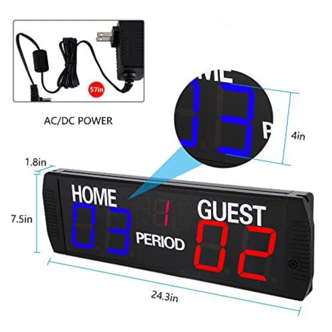 LED 5 Digits Electronic Scoreboard Indoor Use with Remote Control