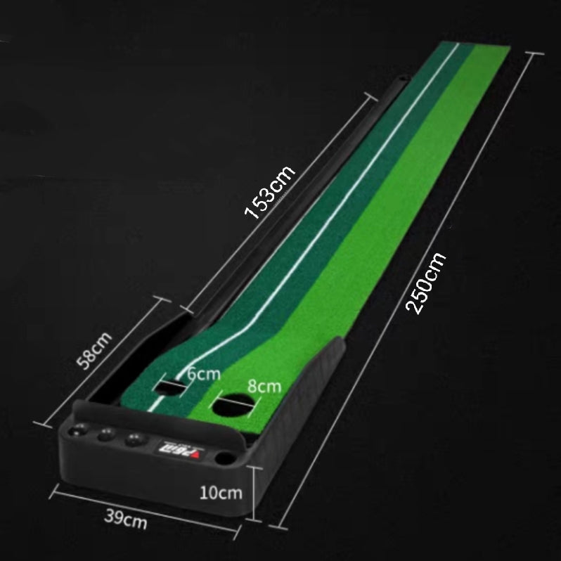 Indoor Golf Practice Putter Trainer Set Auto Ball Return Function 2.5m