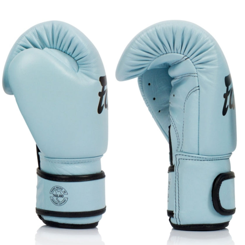 Fairtex BGV20 Pastel Blue Genuine Leather Muay Thai Boxing Gloves