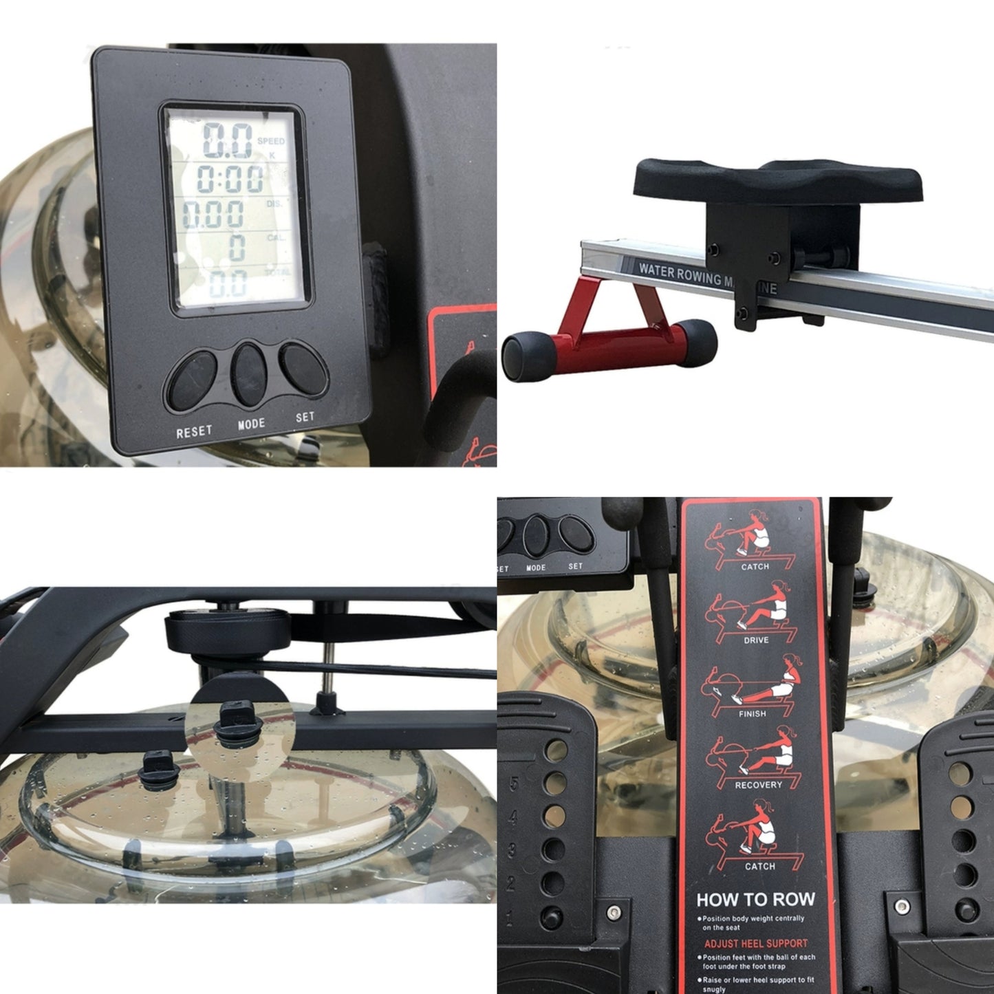 "The Rower" Indoor Water Rower Machine with LED Tracking Screen