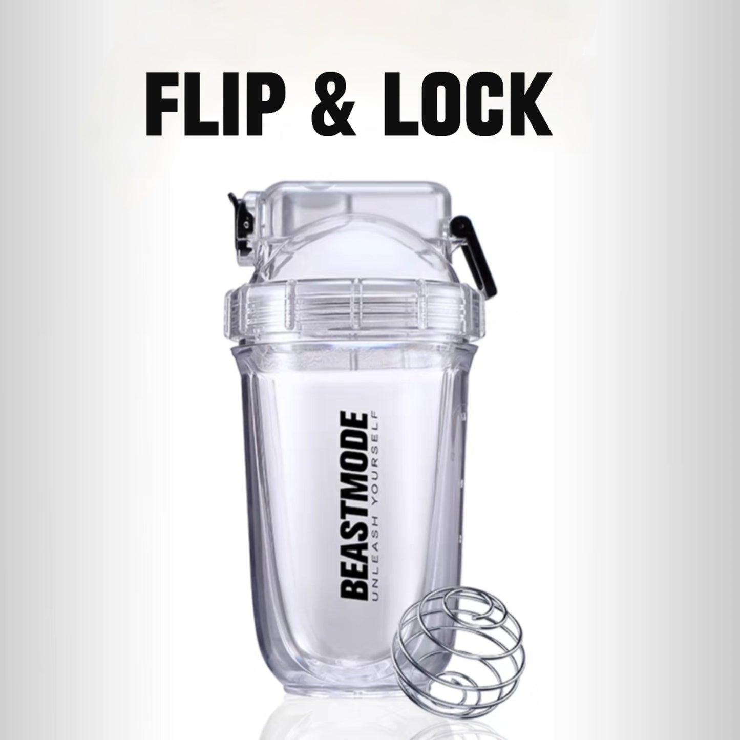 Beastmode Flip & Lock Protein Shaker Mixer Tritan Sports Bottle 560ml Capacity