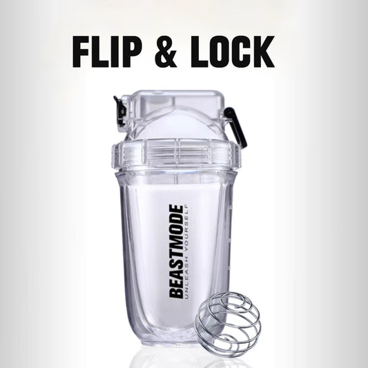 Beastmode Flip & Lock Protein Shaker Mixer Tritan Sports Bottle 560ml Capacity