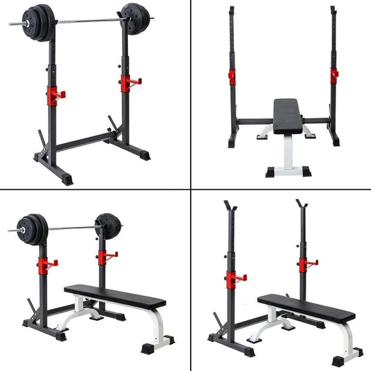 Barbell Rack Squat Stand Adjustable Bench Press Gym Home Fitness Weight Storage Rack