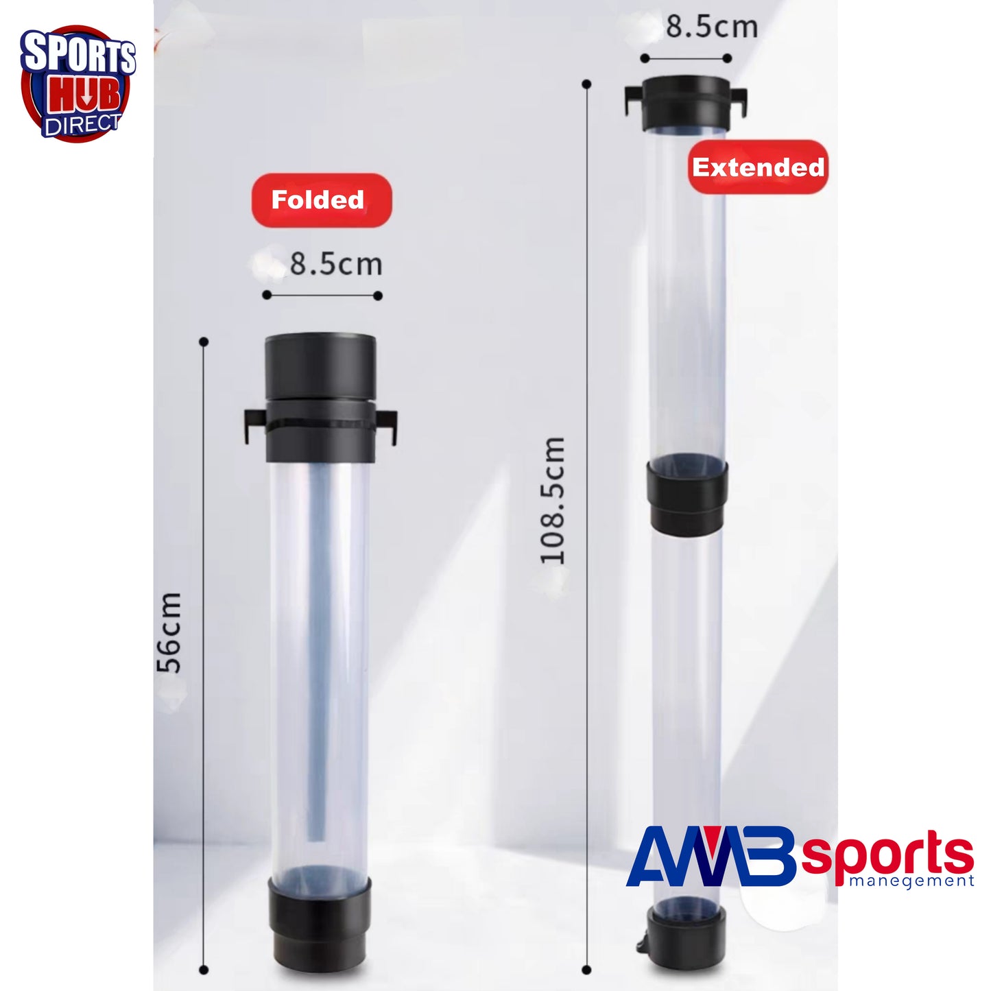 AMB Sports Tennis Foldable Extendable Telescopic Ball Picker Hopper