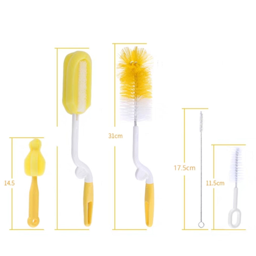 5pcs Sports Bottle Cleaning Brush Set - Long / Short / Narrow / Wide Cleaner For Bottle Washing