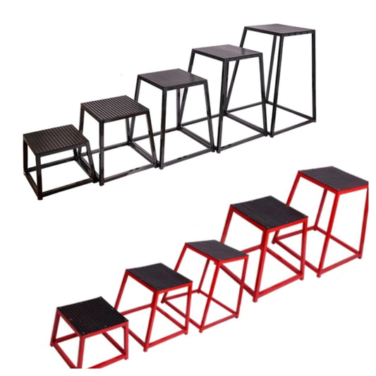 AMB Sports Stackable Steel Plyometric Box Set - 5 Different Levels