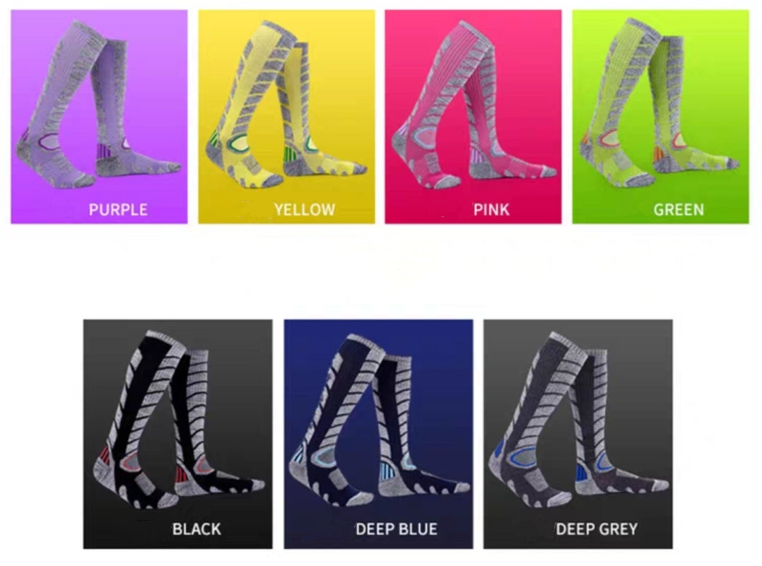 Ski Socks Outdoor Warm Breathable Thick Quick-Dry Long Sports and Hiking