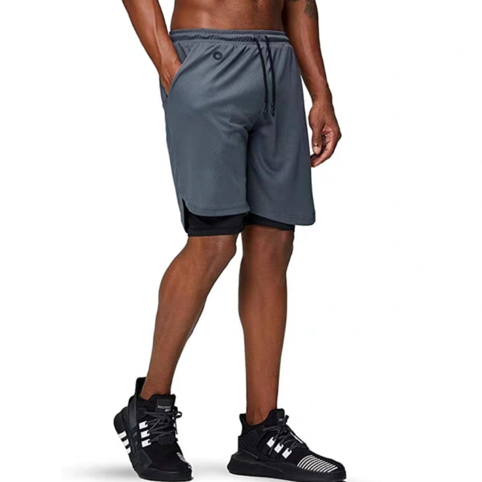 Sports Gym Fitness Shorts With Phone and Hidden Pocket Compression Tights