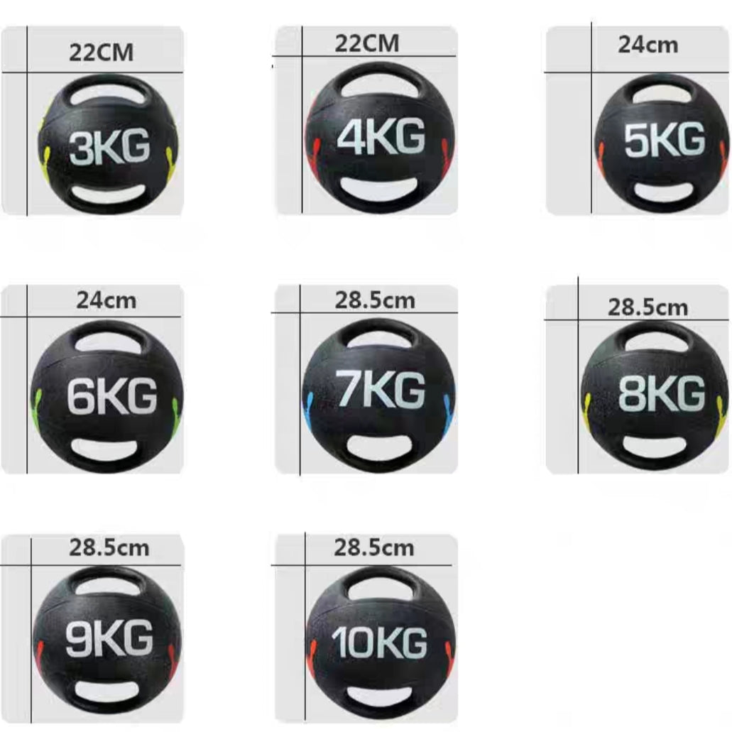 Double Handle Medicine Ball - Weight from 3kg - 10kg