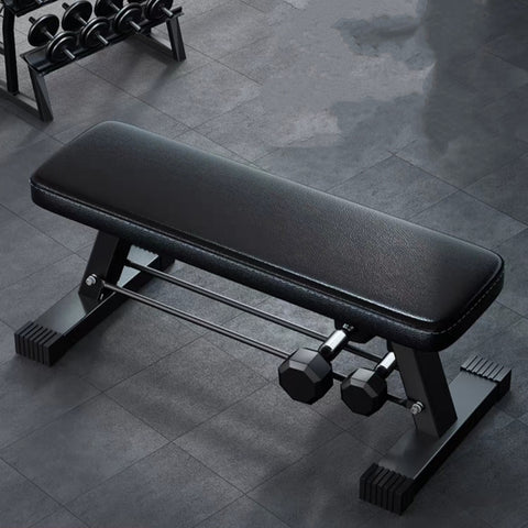 Heavy Duty Flat Weight Bench with Lower Dumbbell Storage Rack Base
