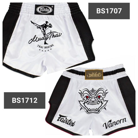 Fairtex Varon and Muay Thai White Shorts Boxing BS1712 and BS1707