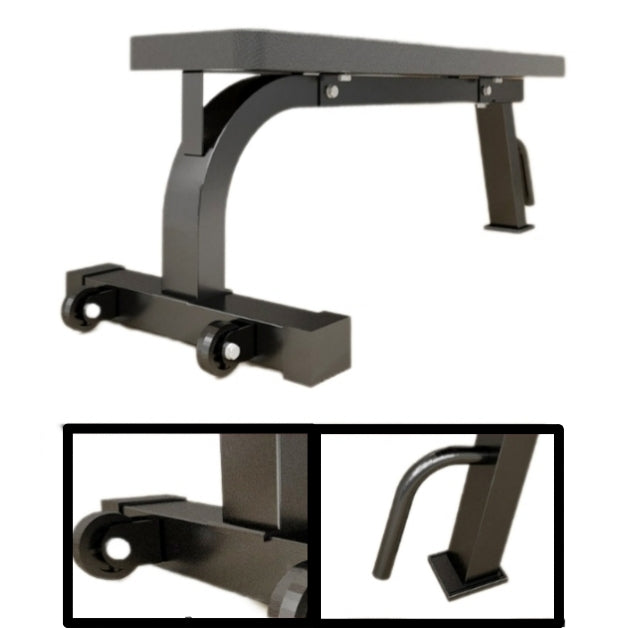 Gym Fitness Exercise Weight Bench Press with Rear Wheels
