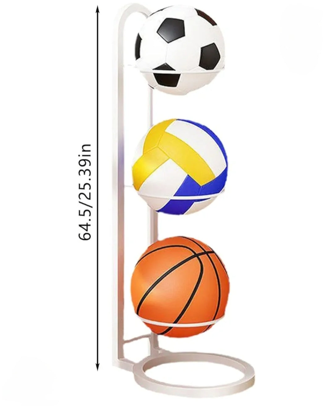 Basketball Storage Rack Volleyball Football Soccer Stand 2 and 3 Tier Ball Rack Storage
