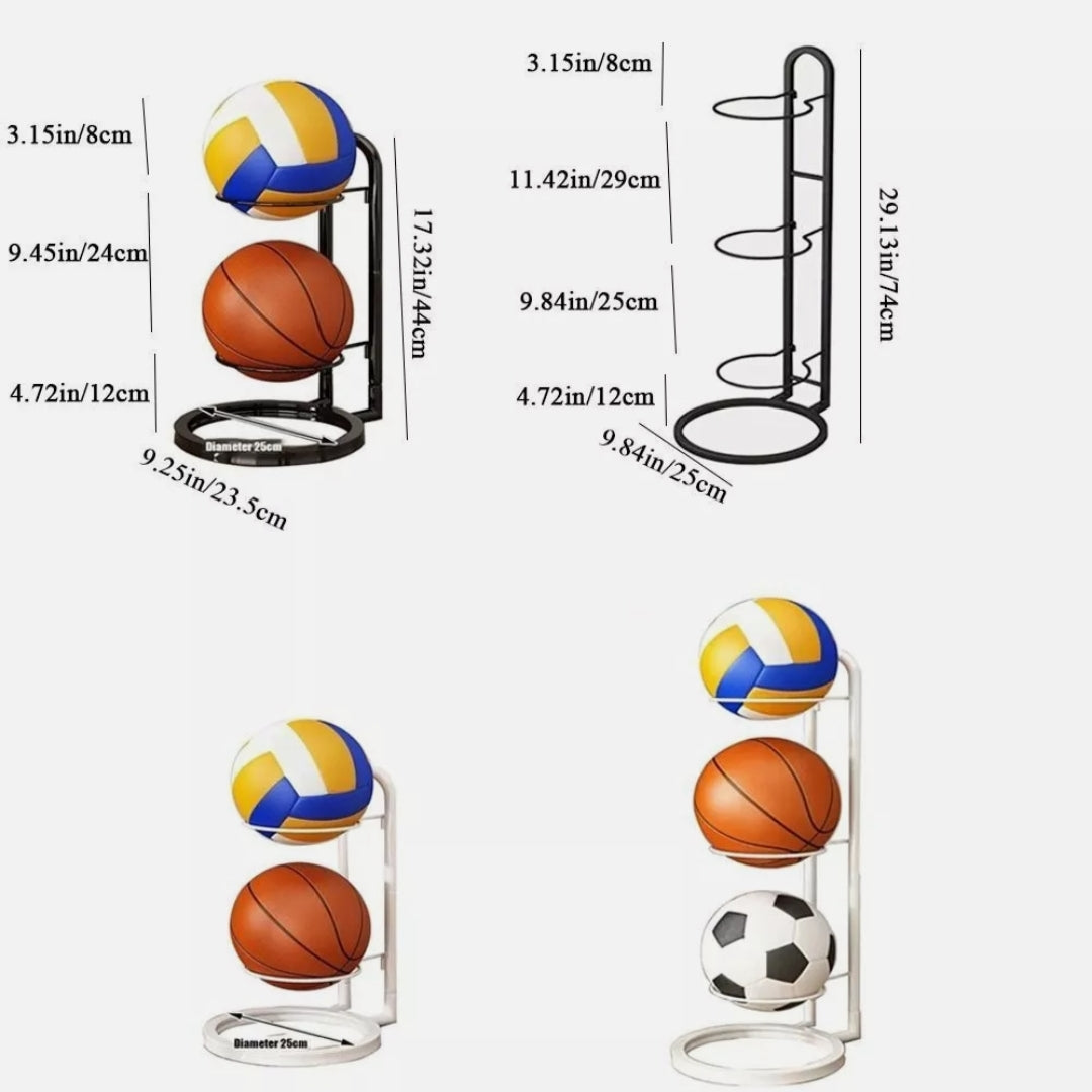 Basketball Storage Rack Volleyball Football Soccer Stand 2 and 3 Tier Ball Rack Storage