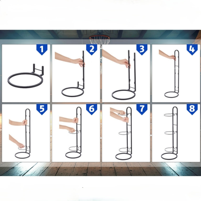 Basketball Storage Rack Volleyball Football Soccer Stand 2 and 3 Tier Ball Rack Storage