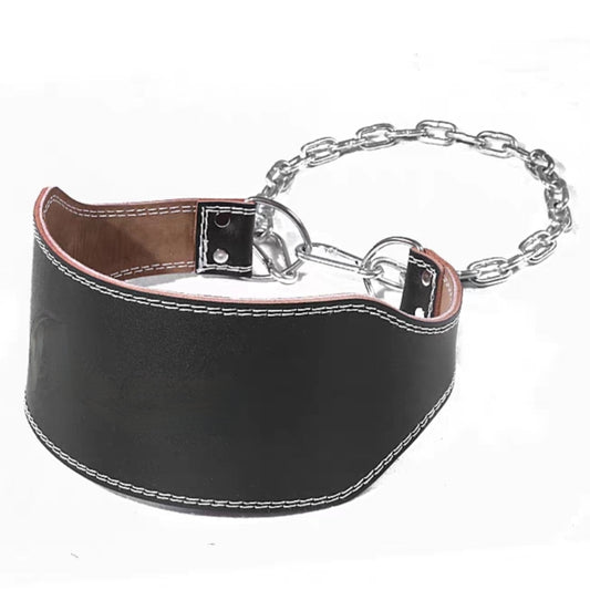 Leather Dip Weight Belt with Chain and Carabiner