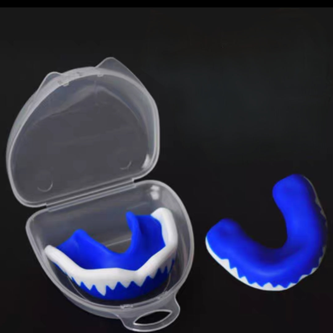 Mouthguard for KIDS - Extra Thick Contoured Design for High Impact Sports - Fang Design - 5 Colors Available - Boil and Bite Guard - Maximum Protection