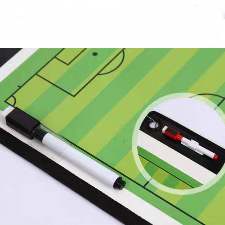 Soccer Football Double Sided Tactical Coaching Board with Erasers, Pen