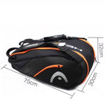 Head Insulated Tennis Bag Sport Bag Large Capacity 5-6 Tennis Racquets Bag Tennis Backpack