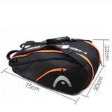 Head Insulated Tennis Bag Sport Bag Large Capacity 5-6 Tennis Racquets Bag Tennis Backpack