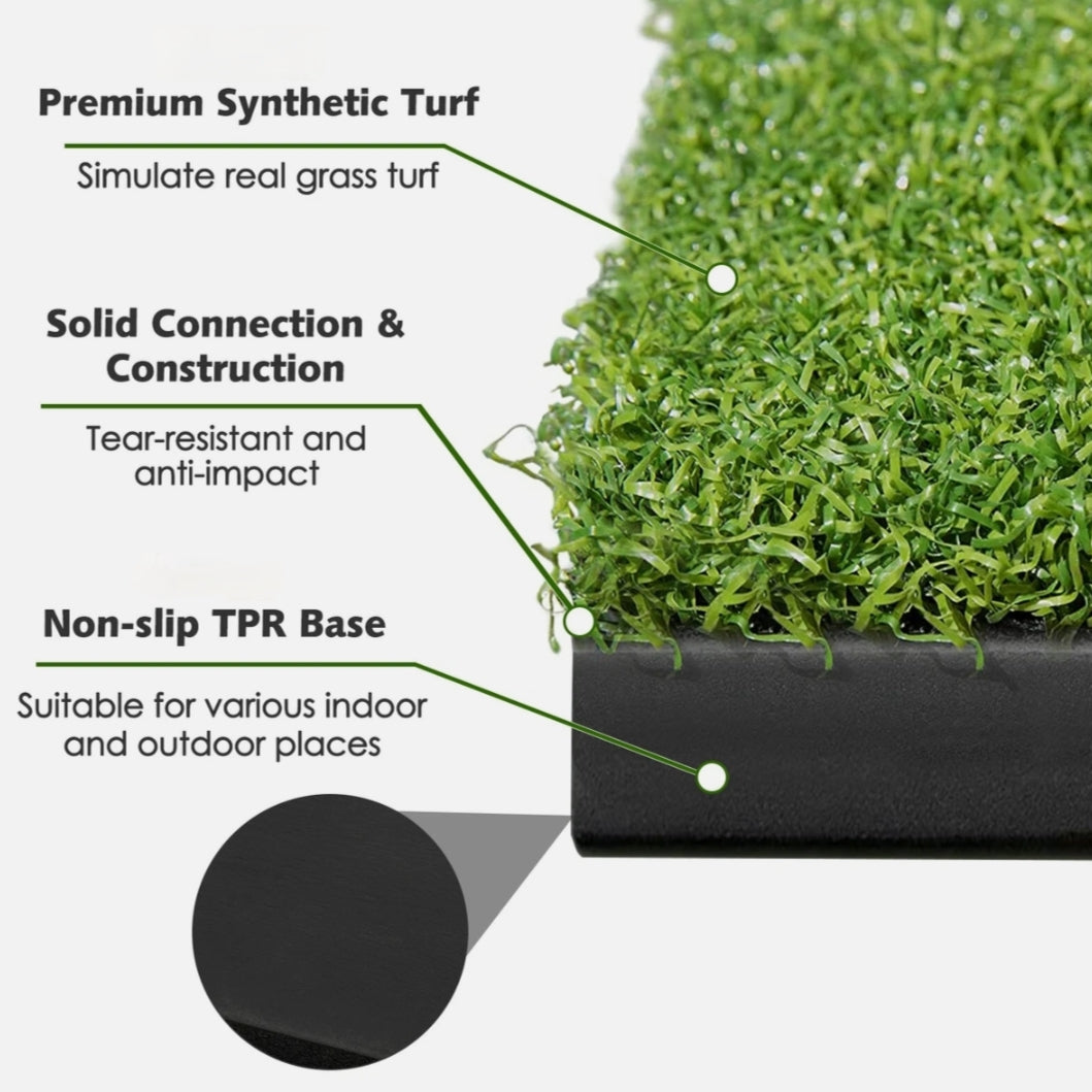 AMB Sports Golf Mat 100cm x 100cm Practice Hitting Mat with Rubber Tee Holder