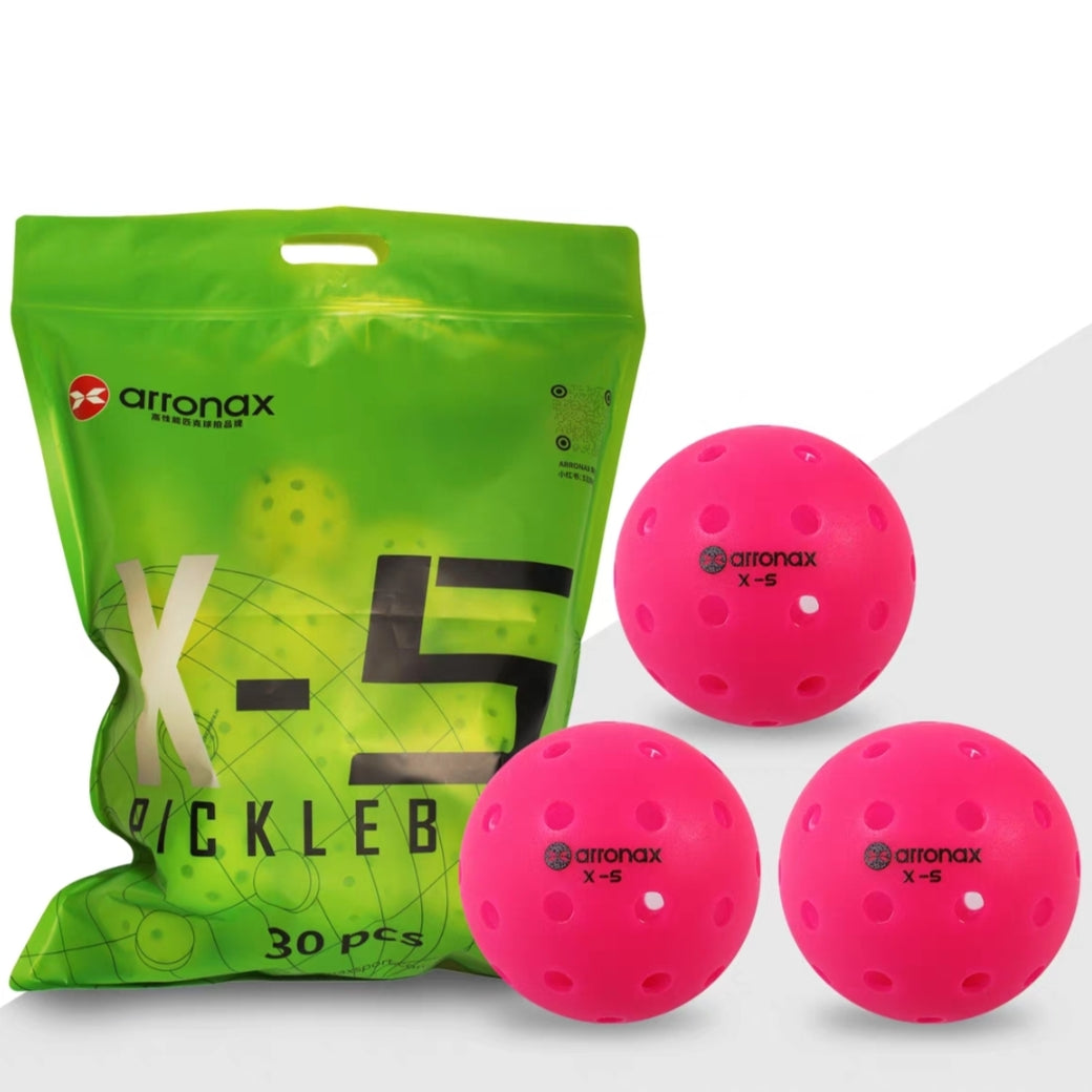 Arronax Professional 30 Piece Pickleballs Competition Grade 40 Hole Single Mould Construction