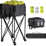 AMB Sports Tennis PickleBall Basket Picker Hopper Removable Basket with Wheels 100-120 Ball Capacity