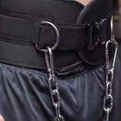 Dip Belt With Buckle Steel Chain Reinforced Nylon for up to 180 kg Load