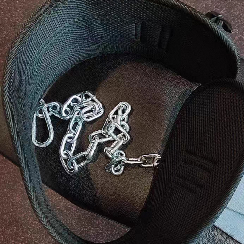Dip Belt With Buckle Steel Chain Reinforced Nylon for up to 180 kg Load