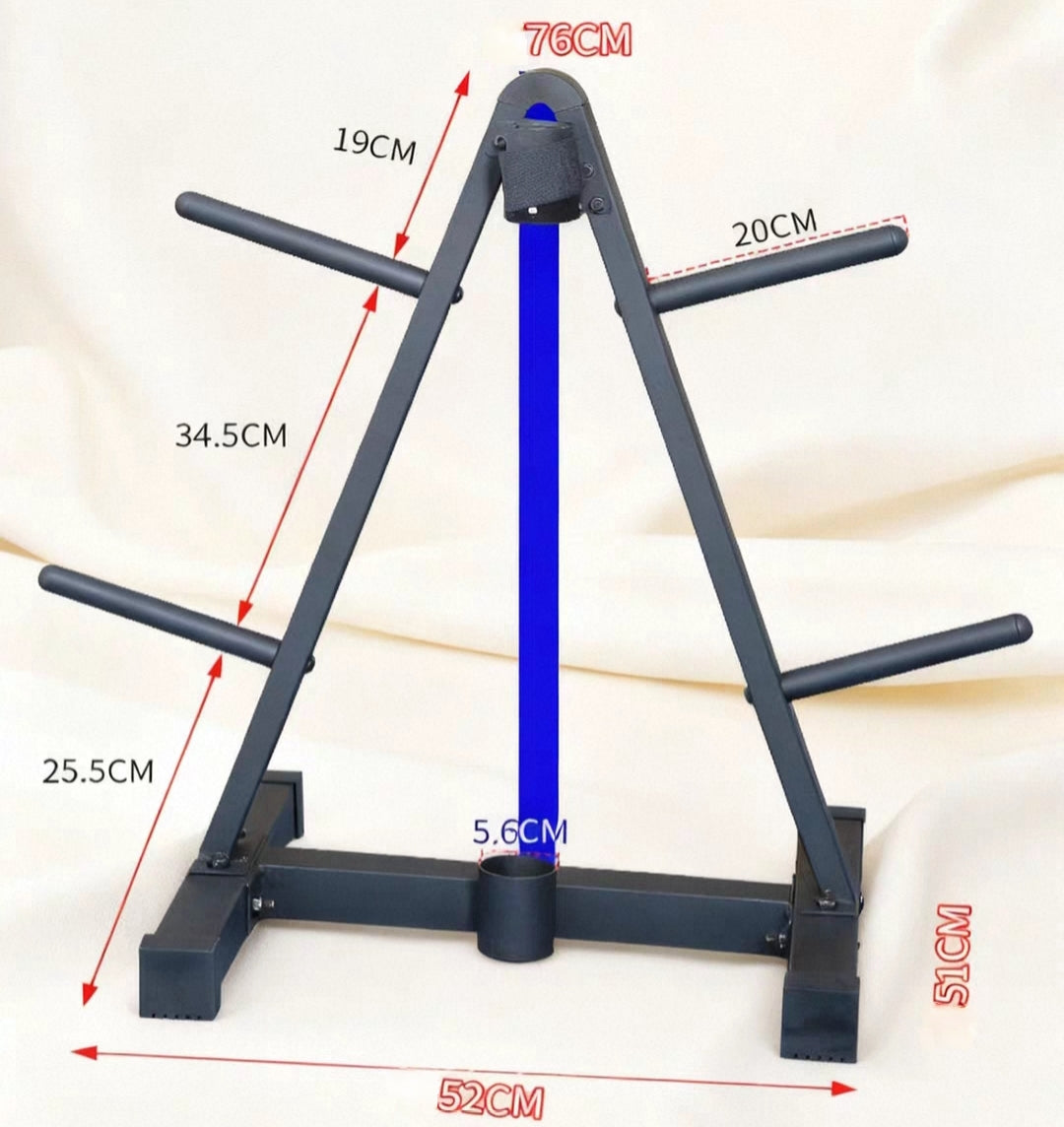 AMB Sports Weight Plates Stand Rack A-Frame Barbell Bar Plate Tree Storage Holder Home Gym