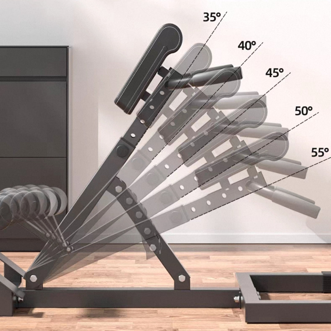 Adjustable Foldable 45° Roman Chair Hyperextension Bench – Back Extension Bench for Home Gym Core & Lower Back Training