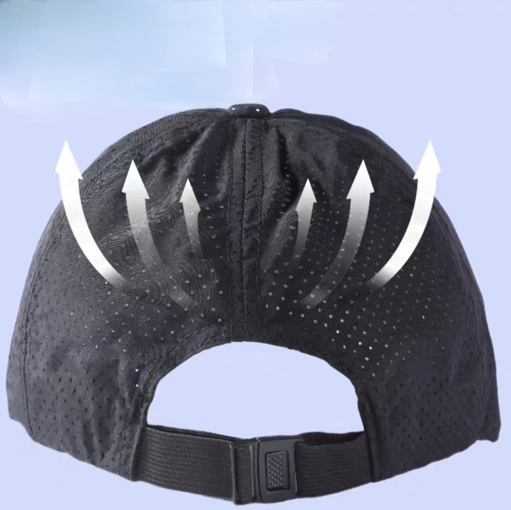 Breathable Lightweight Performance Running Tennis Cap – Quick-Dry Perforated Sports Hat for Men & Women