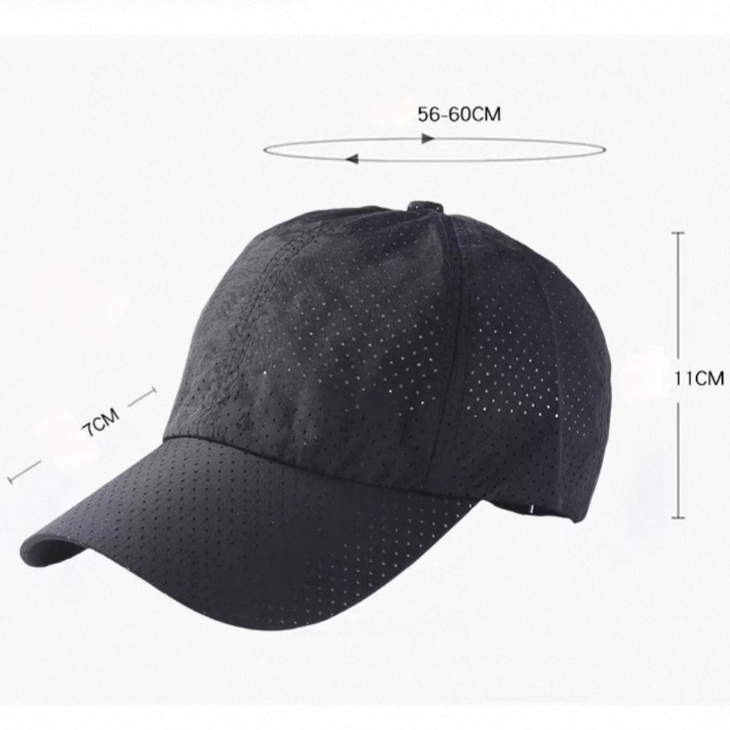 Breathable Lightweight Performance Running Tennis Cap – Quick-Dry Perforated Sports Hat for Men & Women