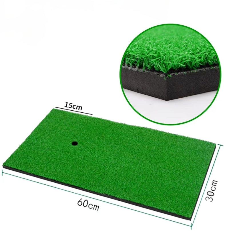 AMB Sports Golf Mat 30cm x 60cm Residential Practice Hitting Mat with Rubber Tee Holder