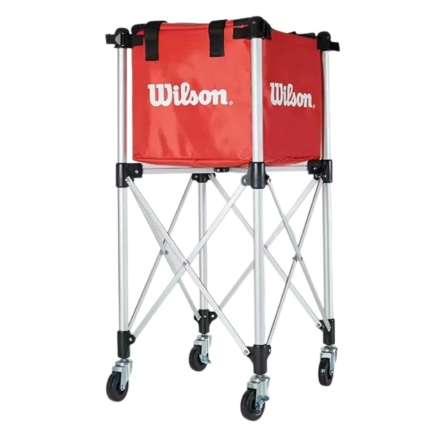 WIlsonTennis PickleBall Basket Picker Hopper Removable Basket with Wheels 150 Ball Capacity