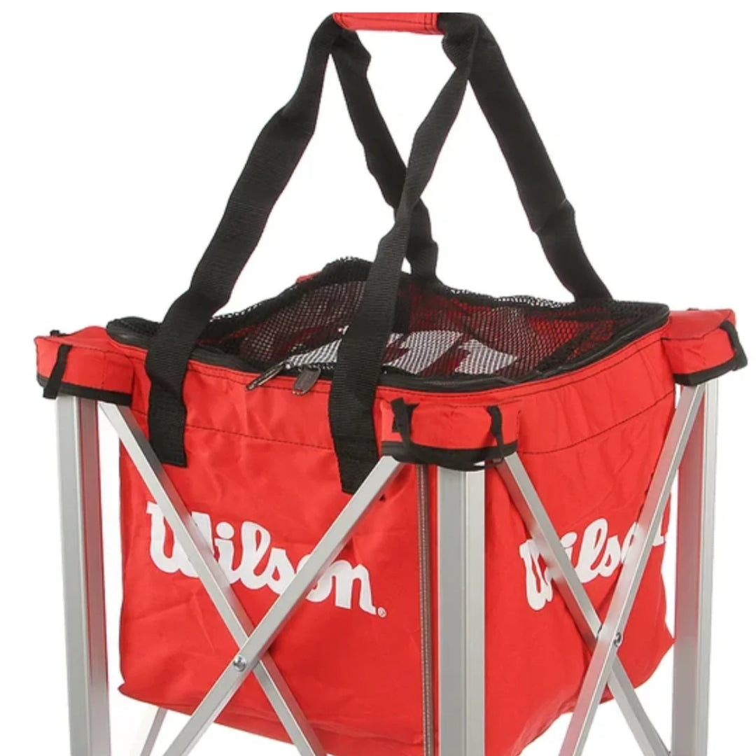 WIlsonTennis PickleBall Basket Picker Hopper Removable Basket with Wheels 150 Ball Capacity
