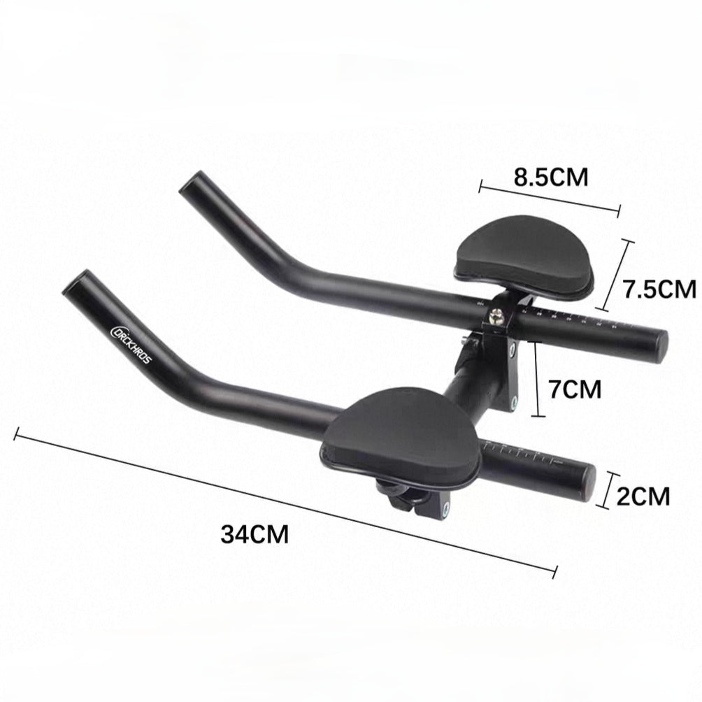 Aero Bars Bike Rest Handlebar Triathlon TT Clip-On Aerobars with Arm Rests