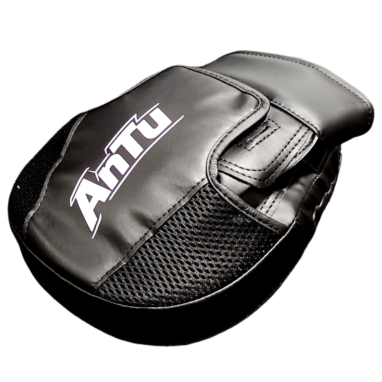 Curved Focus Boxing Punching Mitts — PU Leather, Water Resistant (Military Green / All Black)