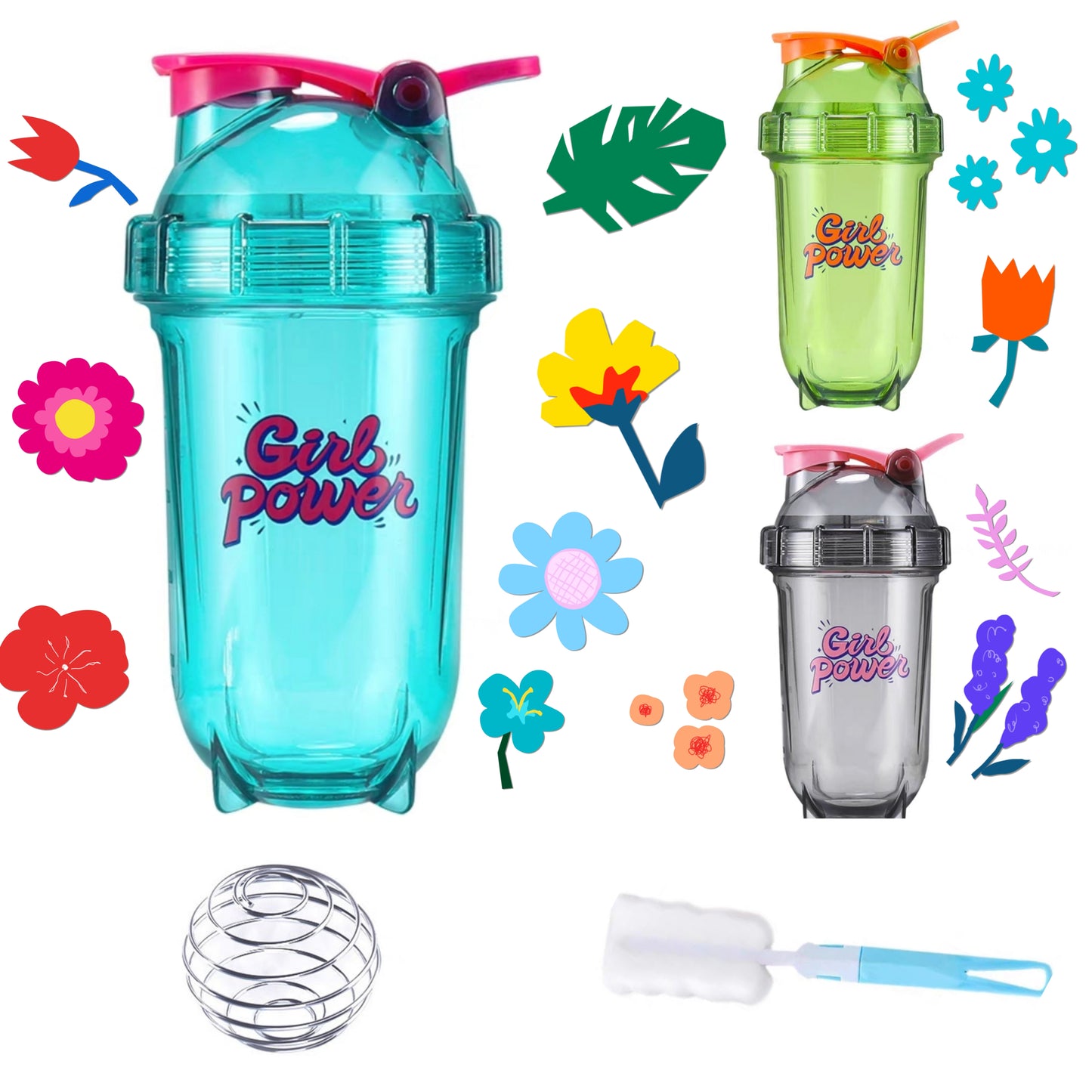 Beastmode Girl Power Range BPA Free Protein Shaker Mixer Tritan Sports Bottle 500ml Capacity