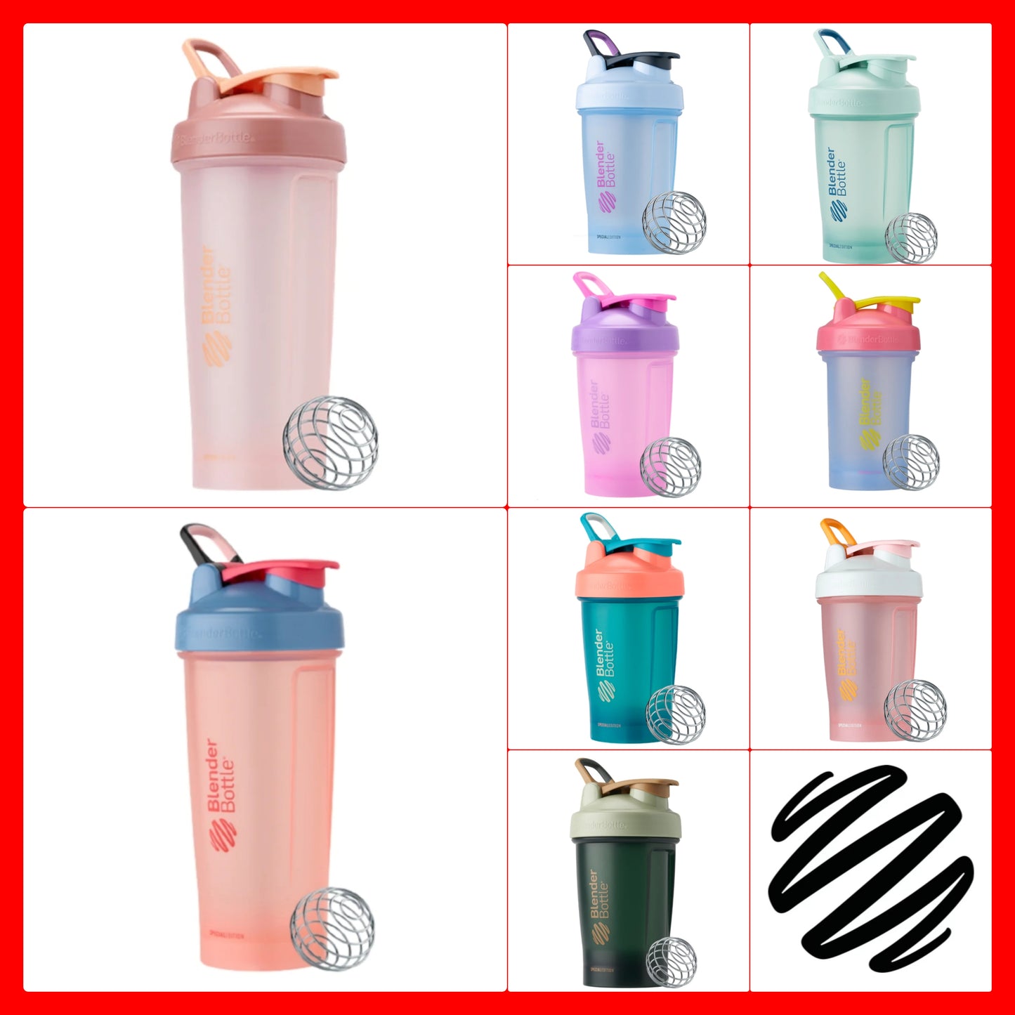 Blender Bottle "Fun Colour Range"  Classic V2 - 20oz and 28oz
